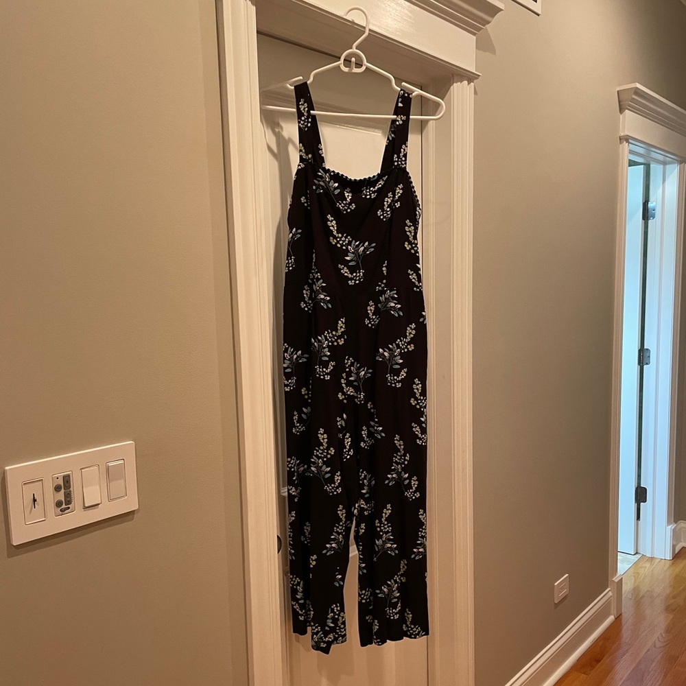 Loft Black Floral Romper